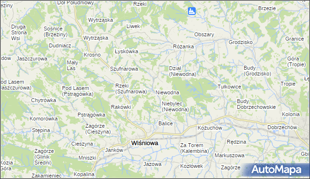 mapa Niewodna, Niewodna na mapie Targeo