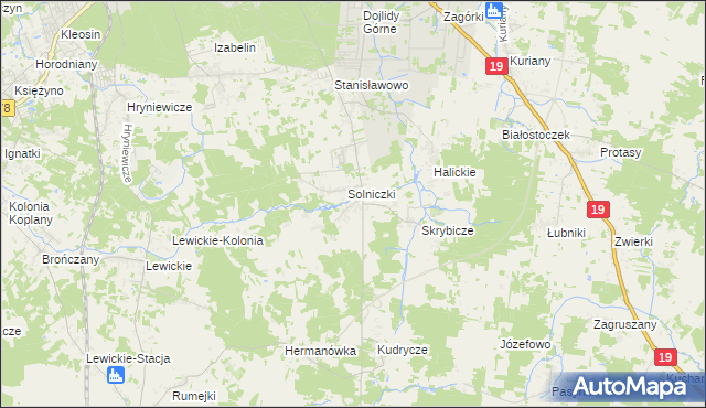 mapa Niewodnica Nargilewska, Niewodnica Nargilewska na mapie Targeo