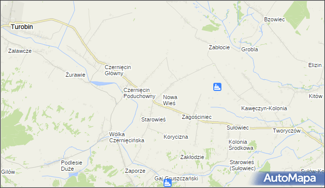 mapa Nowa Wieś gmina Turobin, Nowa Wieś gmina Turobin na mapie Targeo