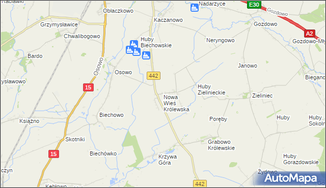 mapa Nowa Wieś Królewska gmina Września, Nowa Wieś Królewska gmina Września na mapie Targeo