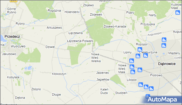 mapa Nowa Wieś Wielka gmina Przedecz, Nowa Wieś Wielka gmina Przedecz na mapie Targeo