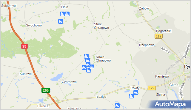 mapa Nowe Chrapowo, Nowe Chrapowo na mapie Targeo