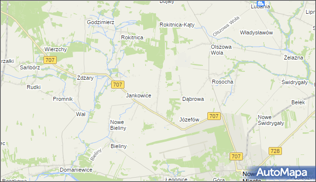 mapa Nowe Łęgonice, Nowe Łęgonice na mapie Targeo