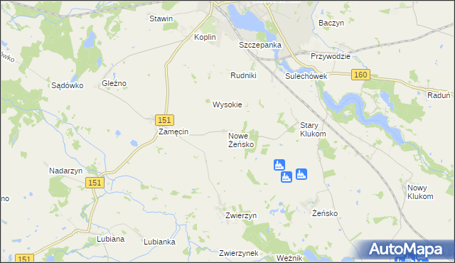 mapa Nowe Żeńsko, Nowe Żeńsko na mapie Targeo