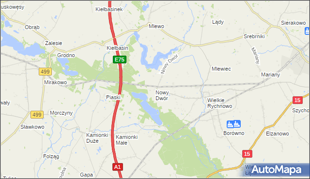 mapa Nowy Dwór gmina Kowalewo Pomorskie, Nowy Dwór gmina Kowalewo Pomorskie na mapie Targeo