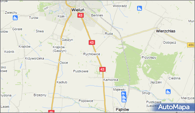 mapa Nowy Świat gmina Wieluń, Nowy Świat gmina Wieluń na mapie Targeo