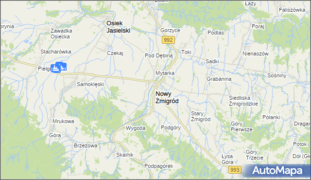 mapa Nowy Żmigród, Nowy Żmigród na mapie Targeo