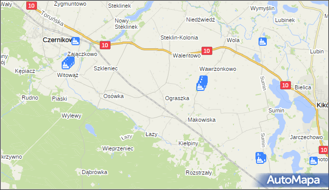 mapa Ograszka, Ograszka na mapie Targeo