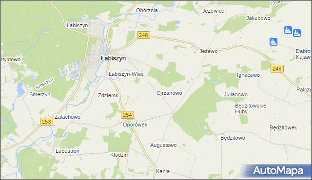 mapa Ojrzanowo, Ojrzanowo na mapie Targeo