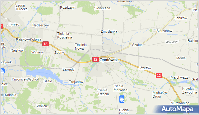 mapa Opatówek powiat kaliski, Opatówek powiat kaliski na mapie Targeo