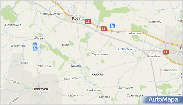 mapa Orpiszewek, Orpiszewek na mapie Targeo