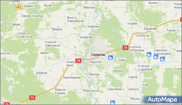 mapa Osjaków, Osjaków na mapie Targeo