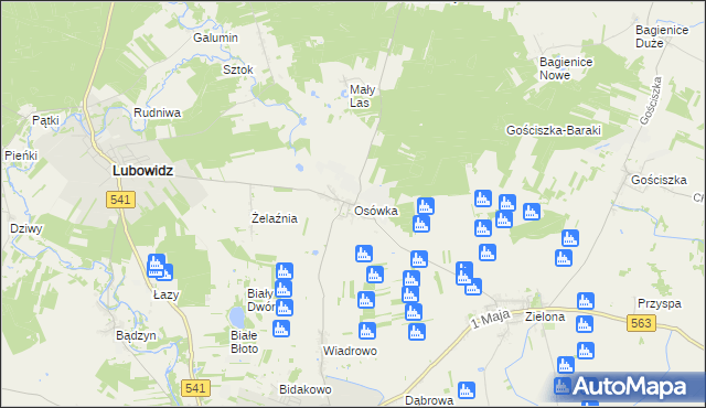 mapa Osówka gmina Lubowidz, Osówka gmina Lubowidz na mapie Targeo