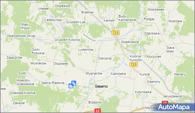 mapa Ostrożna, Ostrożna na mapie Targeo