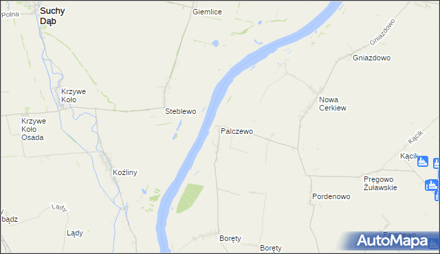 mapa Palczewo gmina Ostaszewo, Palczewo gmina Ostaszewo na mapie Targeo