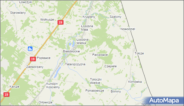 mapa Parczowce, Parczowce na mapie Targeo