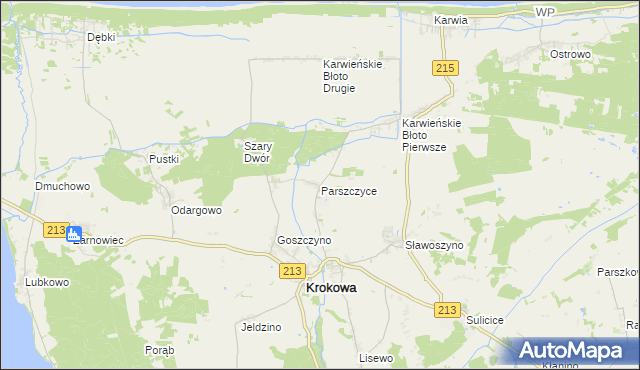 mapa Parszczyce, Parszczyce na mapie Targeo