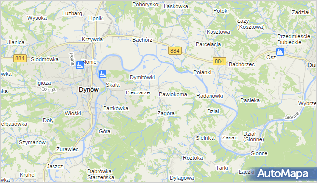 mapa Pawłokoma, Pawłokoma na mapie Targeo