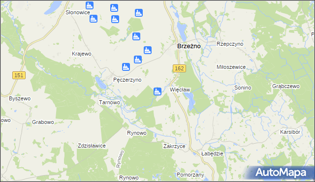 mapa Pęczerzyński Młyn, Pęczerzyński Młyn na mapie Targeo