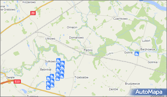 mapa Pęzino, Pęzino na mapie Targeo