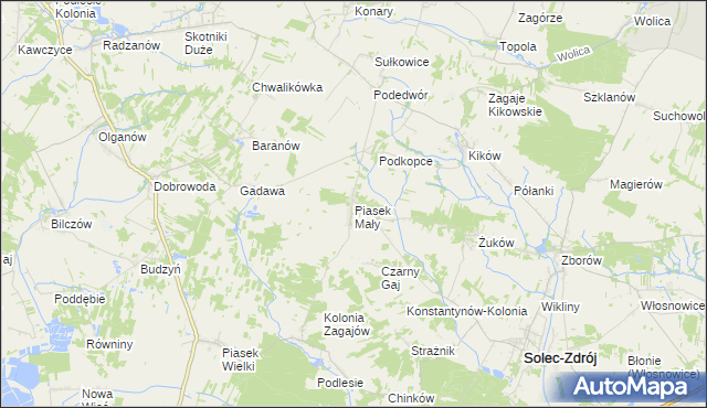 mapa Piasek Mały, Piasek Mały na mapie Targeo