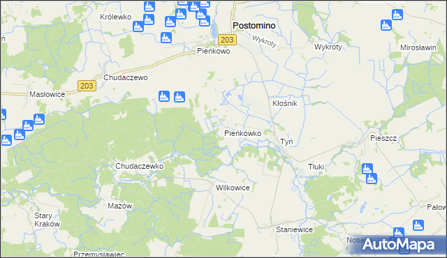 mapa Pieńkówko, Pieńkówko na mapie Targeo