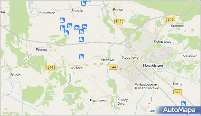 mapa Pierławki gmina Działdowo, Pierławki gmina Działdowo na mapie Targeo