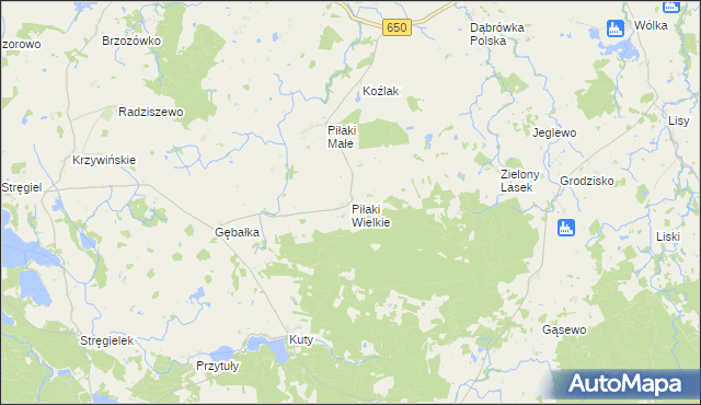 mapa Piłaki Wielkie, Piłaki Wielkie na mapie Targeo