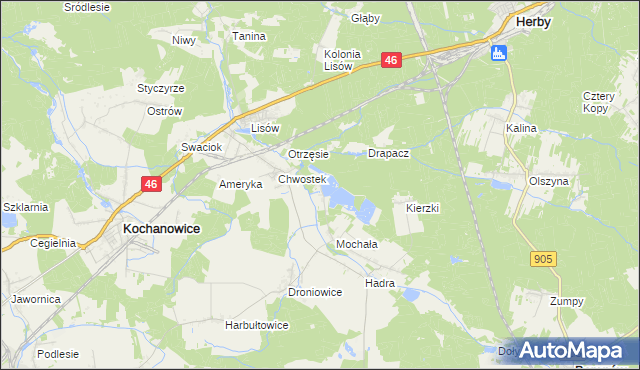 mapa Piłka gmina Herby, Piłka gmina Herby na mapie Targeo