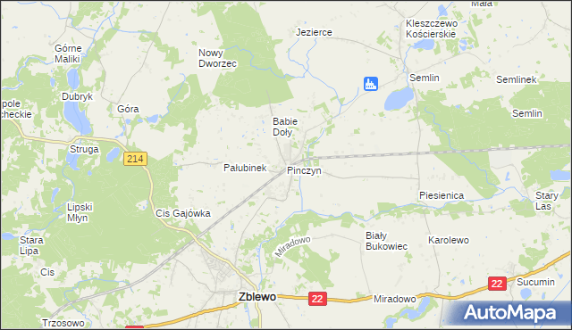 mapa Pinczyn, Pinczyn na mapie Targeo