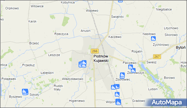 mapa Piotrków Kujawski, Piotrków Kujawski na mapie Targeo