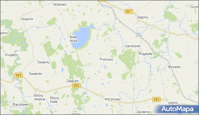 mapa Piotrowo gmina Lubomino, Piotrowo gmina Lubomino na mapie Targeo