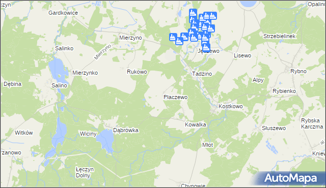 mapa Płaczewo gmina Gniewino, Płaczewo gmina Gniewino na mapie Targeo