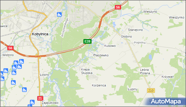 mapa Płaszewko, Płaszewko na mapie Targeo