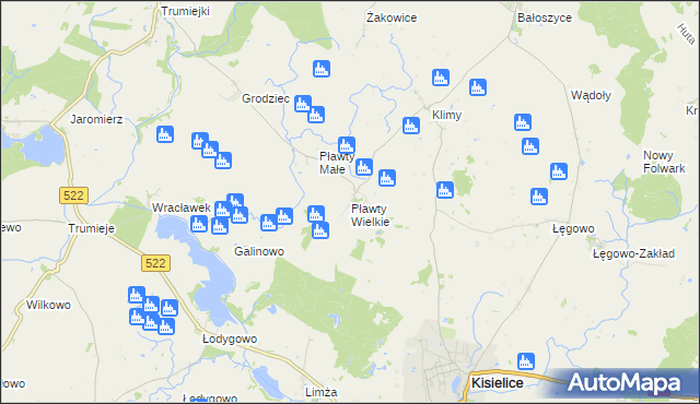 mapa Pławty Wielkie, Pławty Wielkie na mapie Targeo