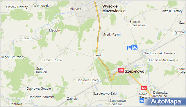 mapa Plewki gmina Szepietowo, Plewki gmina Szepietowo na mapie Targeo