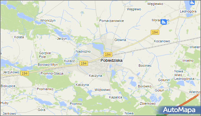 mapa Pobiedziska, Pobiedziska na mapie Targeo