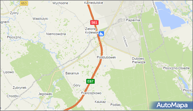 mapa Poddubówek, Poddubówek na mapie Targeo