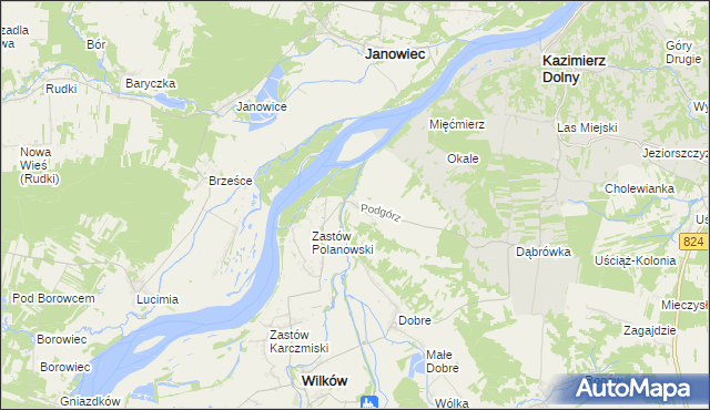 mapa Podgórz gmina Wilków, Podgórz gmina Wilków na mapie Targeo