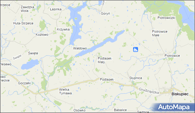 mapa Podlasek Mały, Podlasek Mały na mapie Targeo