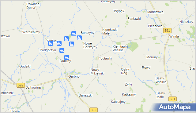 mapa Podławki, Podławki na mapie Targeo