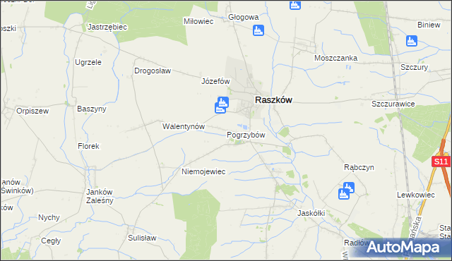 mapa Pogrzybów, Pogrzybów na mapie Targeo