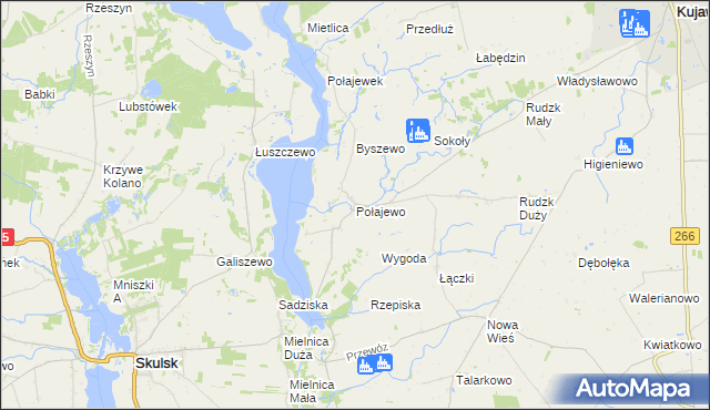 mapa Połajewo gmina Piotrków Kujawski, Połajewo gmina Piotrków Kujawski na mapie Targeo