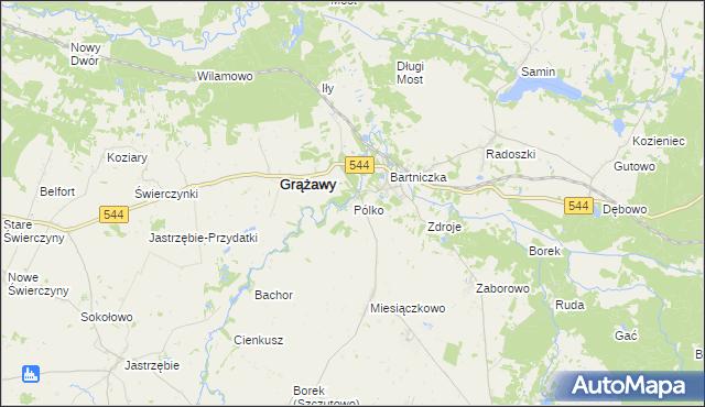 mapa Pólko gmina Górzno, Pólko gmina Górzno na mapie Targeo