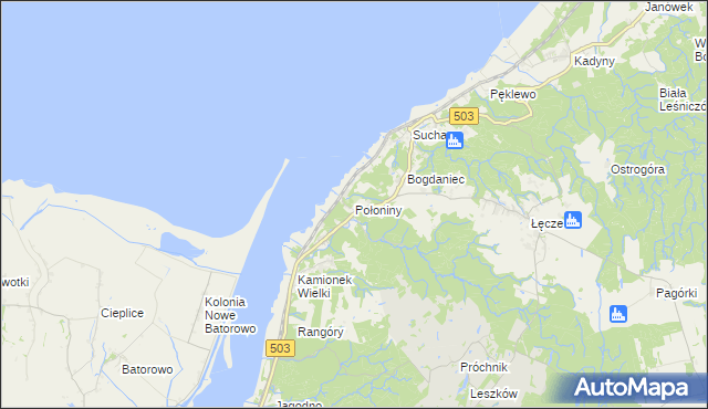 mapa Połoniny, Połoniny na mapie Targeo