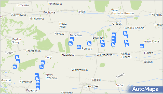 mapa Pomiary gmina Jarczów, Pomiary gmina Jarczów na mapie Targeo