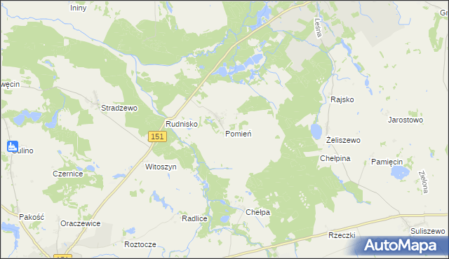 mapa Pomień, Pomień na mapie Targeo