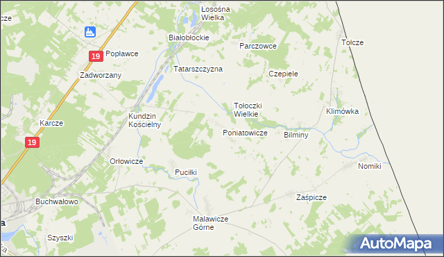 mapa Poniatowicze, Poniatowicze na mapie Targeo