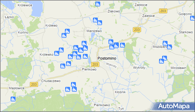 mapa Postomino, Postomino na mapie Targeo