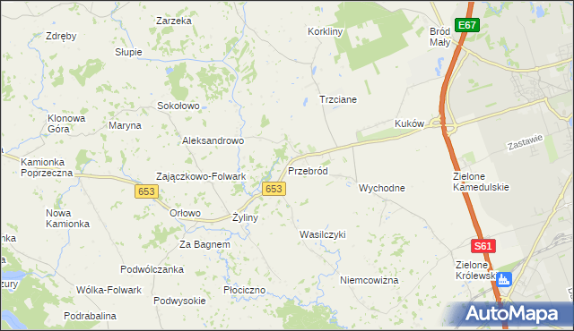 mapa Przebród, Przebród na mapie Targeo